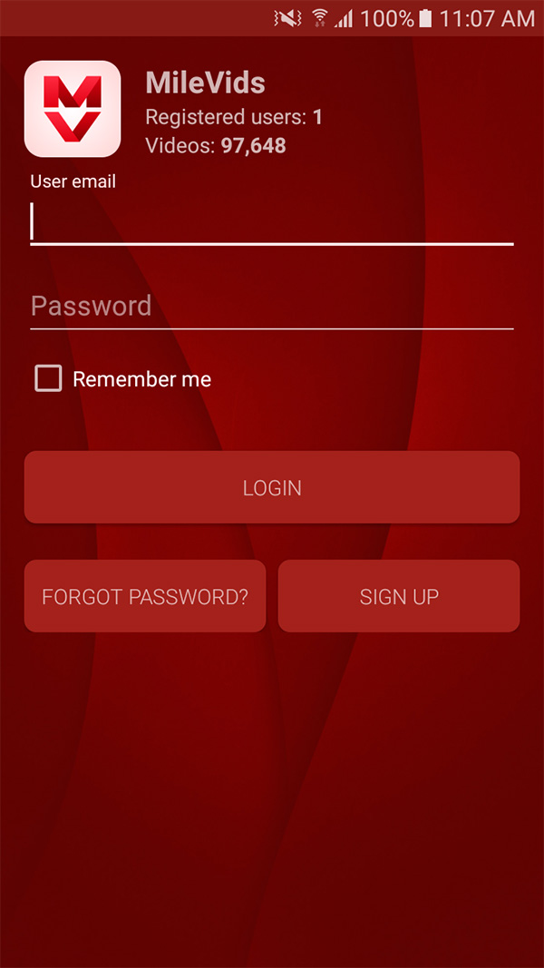 Login screen for your privacy